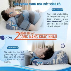 Gối kê cổ điều trị thoái hóa đốt sống cổ giảm mỏi vai gáy
